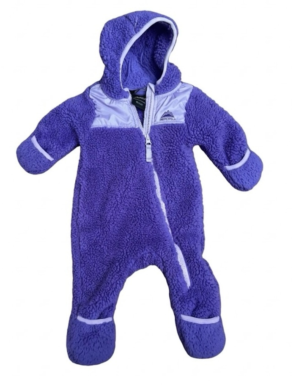 Snozu Purple Sherpa Hooded One-Piece Puffer Snowsuit
